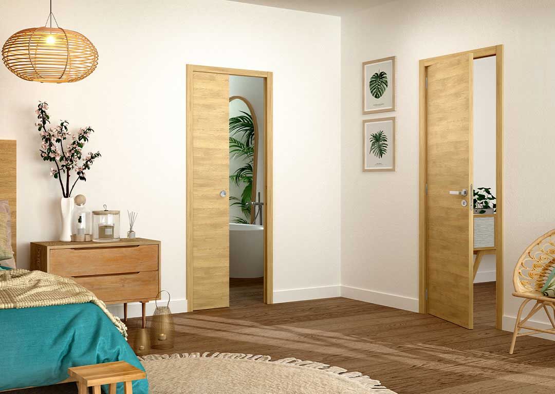 La porte de dressing coulissante garantit un style moderne pour